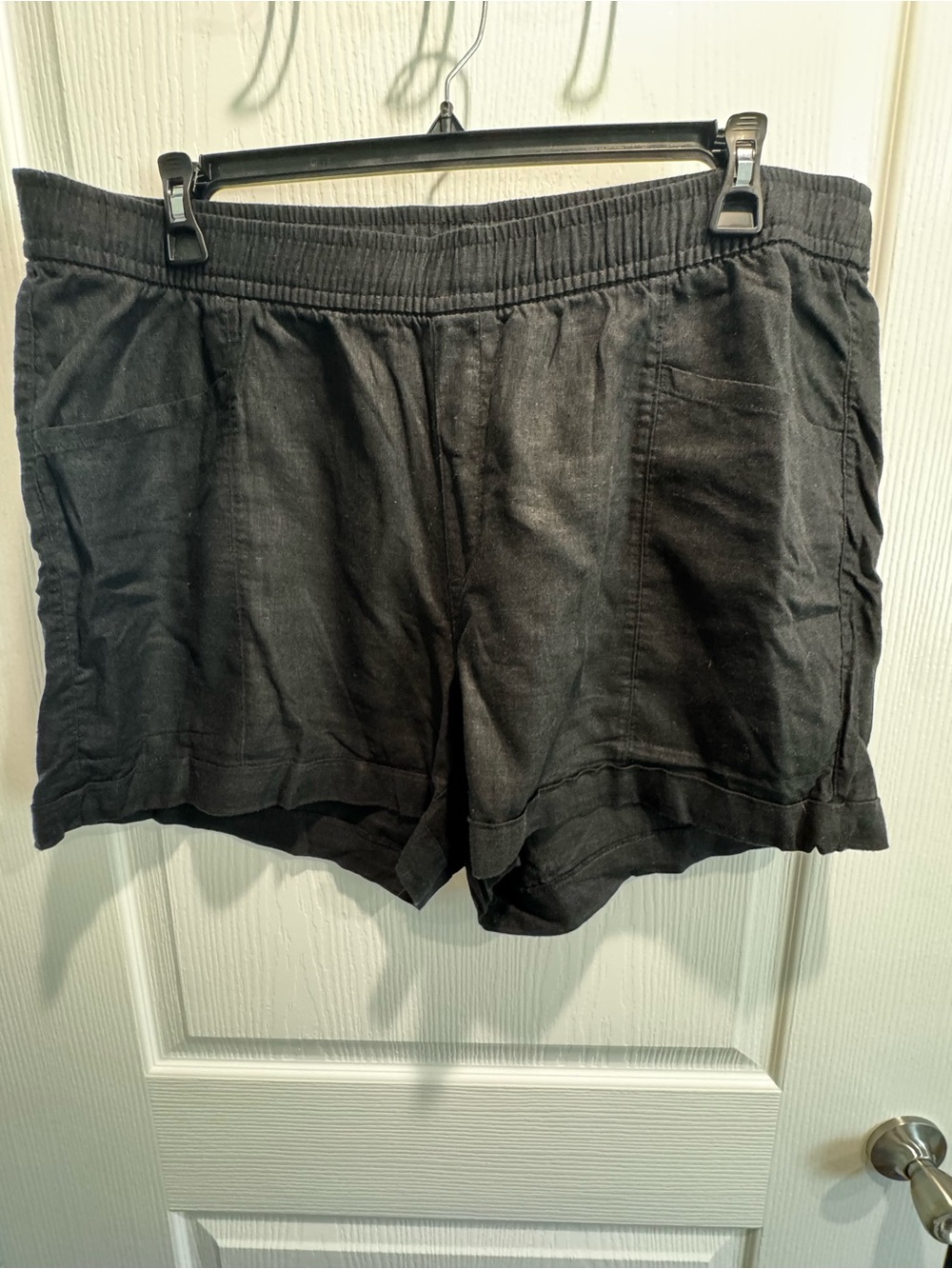 Old Navy High-Rise Black Linen Blend Pull-On Shorts | Women’s XL - EUC